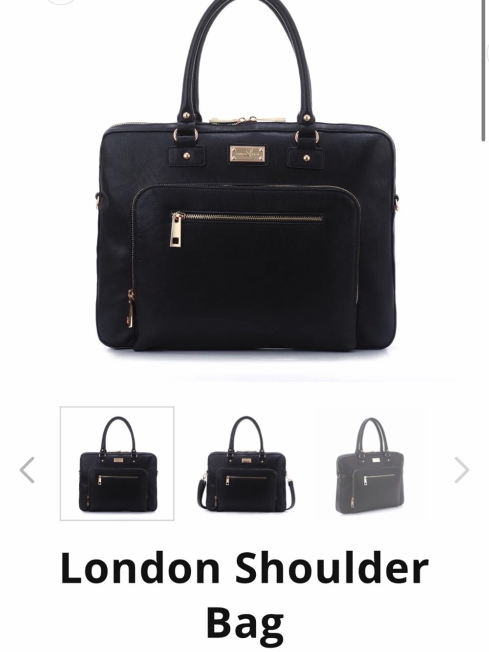 London Shoulder Bag - Black Leather Briefcase